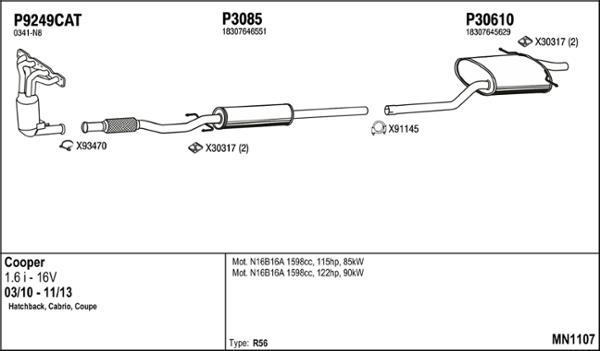 Fenno MN1107 - Exhaust System car-mod.net