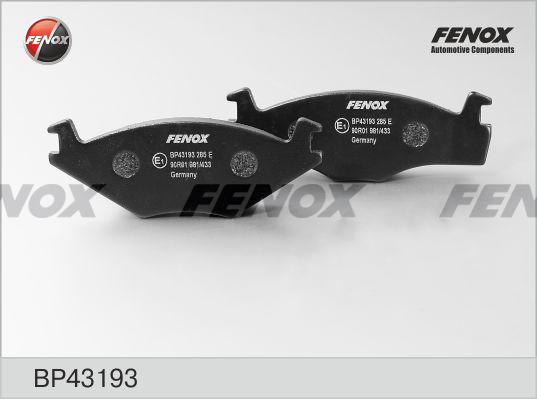Fenox BP43193 - Brake Pad Set, disc brake car-mod.net