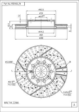 FI.BA FBD165L/H - Brake Disc car-mod.net