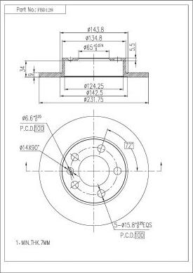 FI.BA FBD128 - Brake Disc car-mod.net