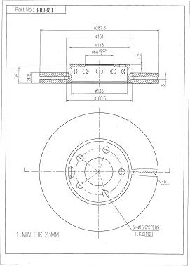 FI.BA FBD351 - Brake Disc car-mod.net
