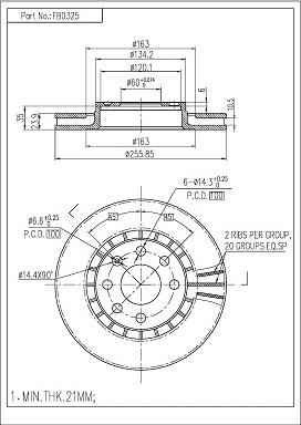 FI.BA FBD325 - Brake Disc car-mod.net