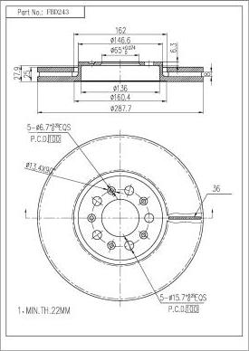 FI.BA FBD243 - Brake Disc car-mod.net