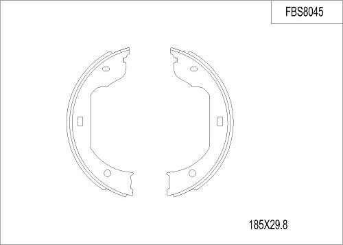 FI.BA FBS8045 - Drum Brake Shoe Set car-mod.net