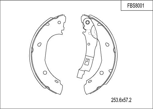 FI.BA FBS8001 - Drum Brake Shoe Set car-mod.net