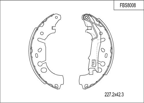 FI.BA FBS8008 - Drum Brake Shoe Set car-mod.net