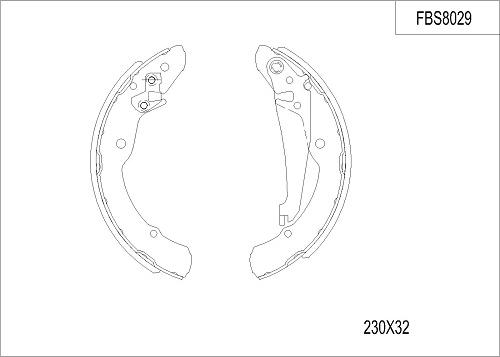 FI.BA FBS8029 - Drum Brake Shoe Set car-mod.net