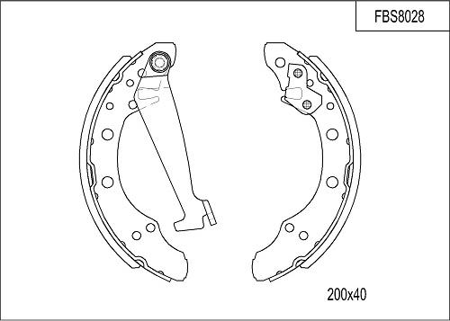 FI.BA FBS8028 - Drum Brake Shoe Set car-mod.net