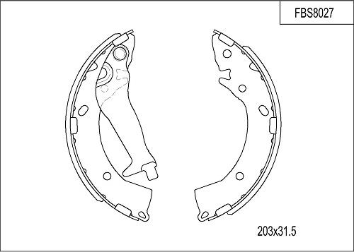 FI.BA FBS8027 - Drum Brake Shoe Set car-mod.net