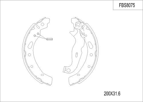 FI.BA FBS8075 - Drum Brake Shoe Set car-mod.net