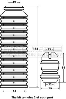 First Line FPK7076 - Dust Cover Kit, shock absorber car-mod.net