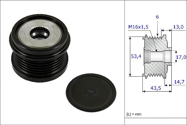 Fispa 455232 - Pulley, alternator, freewheel clutch car-mod.net