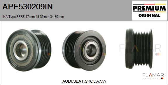 FLAMAR APF530209IN - Pulley, alternator, freewheel clutch car-mod.net