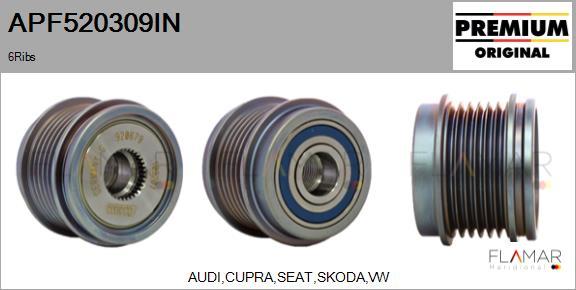 FLAMAR APF520309IN - Pulley, alternator, freewheel clutch car-mod.net