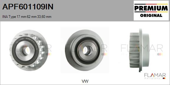FLAMAR APF601109IN - Pulley, alternator, freewheel clutch car-mod.net