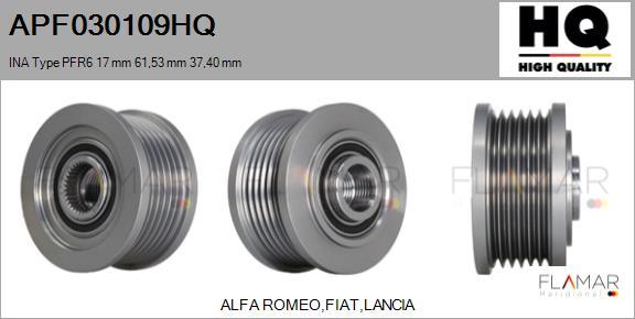 FLAMAR APF030109HQ - Pulley, alternator, freewheel clutch car-mod.net