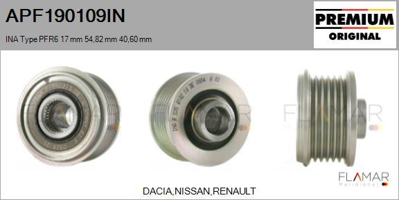 FLAMAR APF190109IN - Pulley, alternator, freewheel clutch car-mod.net