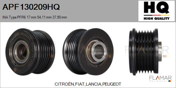 FLAMAR APF130209HQ - Pulley, alternator, freewheel clutch car-mod.net