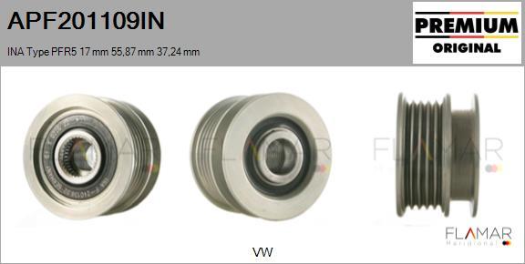 FLAMAR APF201109IN - Pulley, alternator, freewheel clutch car-mod.net