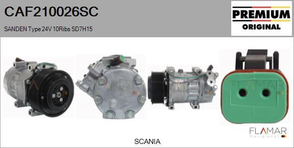 FLAMAR CAF210026SC - Compressor, air conditioning car-mod.net