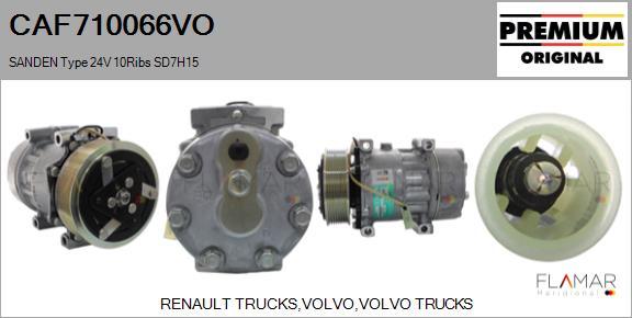 FLAMAR CAF710066VO - Compressor, air conditioning car-mod.net