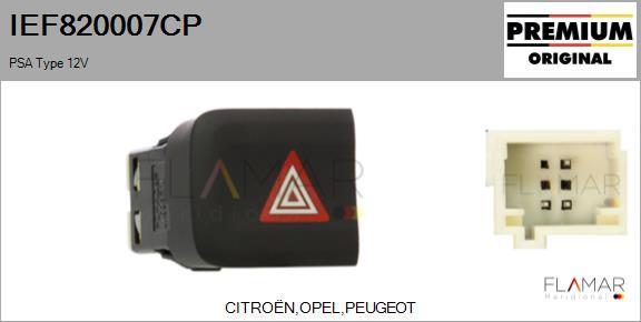 FLAMAR IEF820007CP - Hazard Light Switch car-mod.net