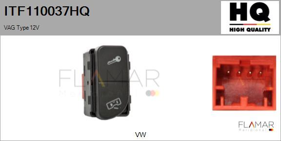 FLAMAR ITF110037HQ - Door lock switch, button car-mod.net