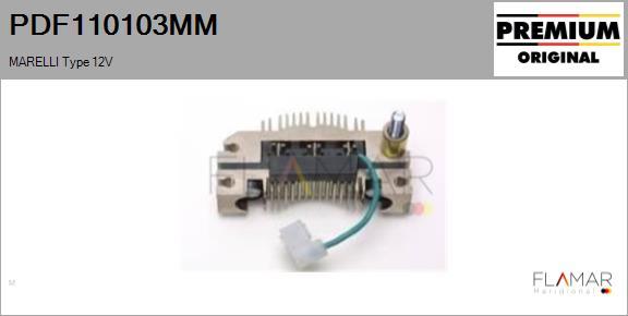 FLAMAR PDF110103MM - Rectifier, alternator car-mod.net