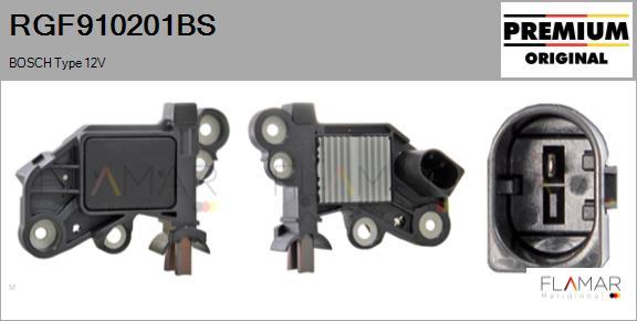 FLAMAR RGF910201BS - Voltage regulator, alternator car-mod.net