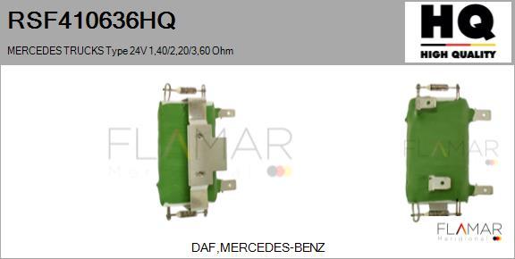 FLAMAR RSF410636HQ
 - Resistor, interior blower car-mod.net