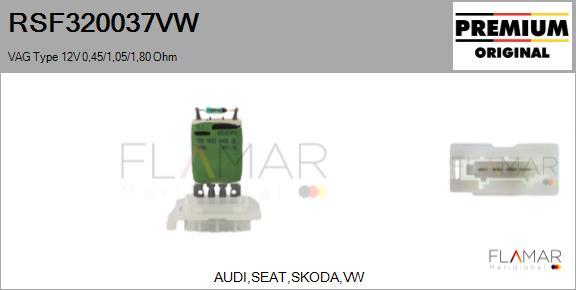 FLAMAR RSF320037VW - Resistor, interior blower car-mod.net