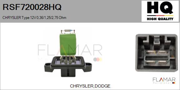 FLAMAR RSF720028HQ
 - Resistor, interior blower car-mod.net