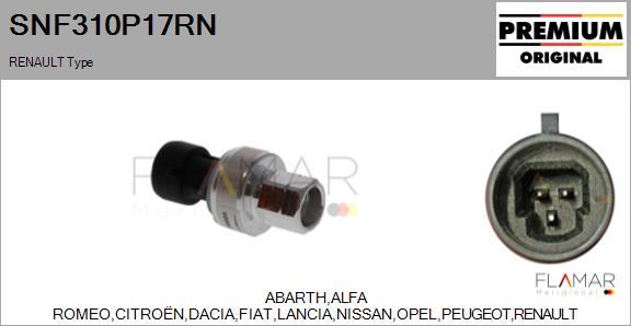 FLAMAR SNF310P17RN - Pressure Switch, air conditioning car-mod.net