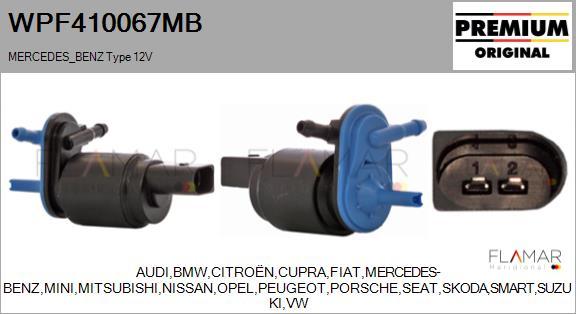 FLAMAR WPF410067MB - Water Pump, window cleaning car-mod.net