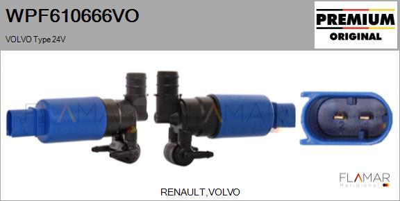 FLAMAR WPF610666VO - Water Pump, window cleaning car-mod.net