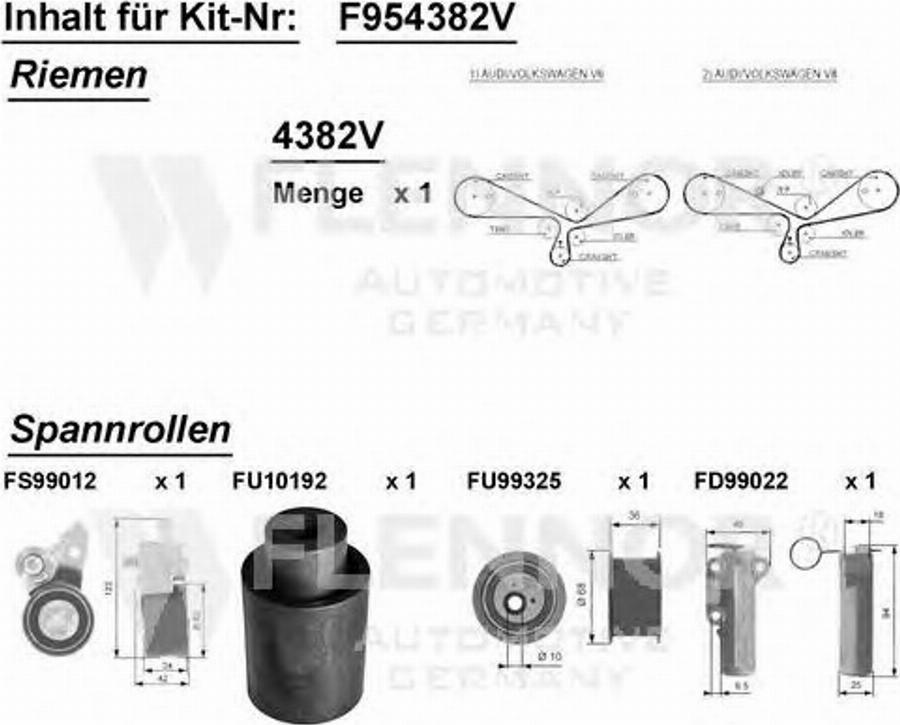 Flennor F954382V - Timing Belt Set car-mod.net