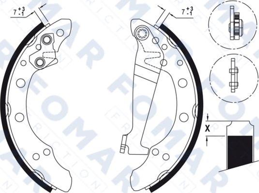 FOMAR Friction FO 0344 - Drum Brake Shoe Set car-mod.net