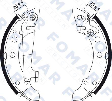 FOMAR Friction FO 0343 - Drum Brake Shoe Set car-mod.net