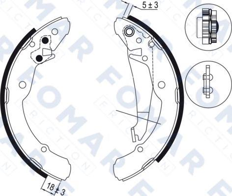 FOMAR Friction FO 0705 - Drum Brake Shoe Set car-mod.net