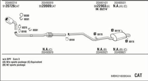 Fonos MBK016090AA - Exhaust System car-mod.net