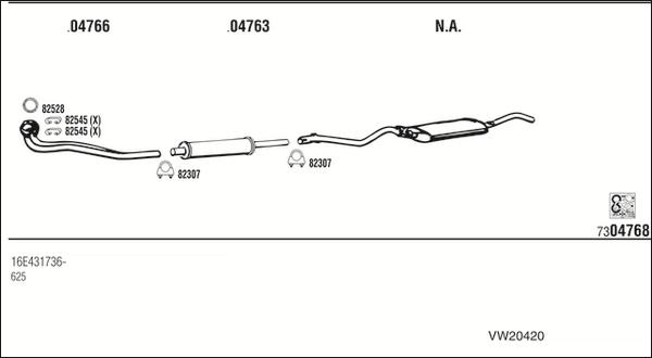 Fonos VW20420 - Exhaust System car-mod.net