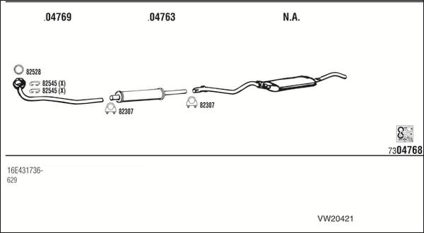 Fonos VW20421 - Exhaust System car-mod.net
