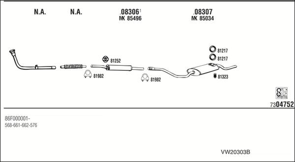 Fonos VW20303B - Exhaust System car-mod.net