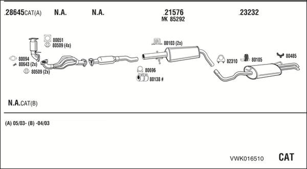 Fonos VWK016510 - Exhaust System car-mod.net