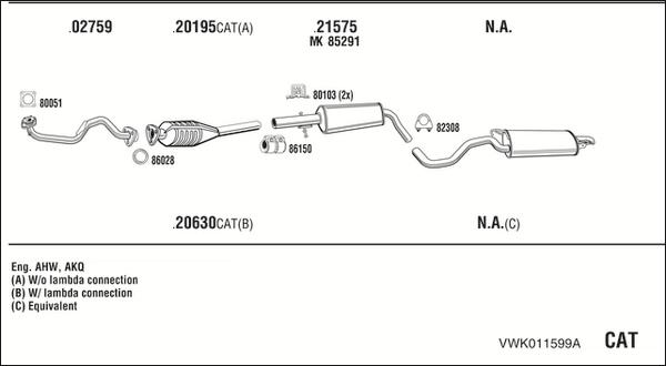 Fonos VWK011599A - Exhaust System car-mod.net