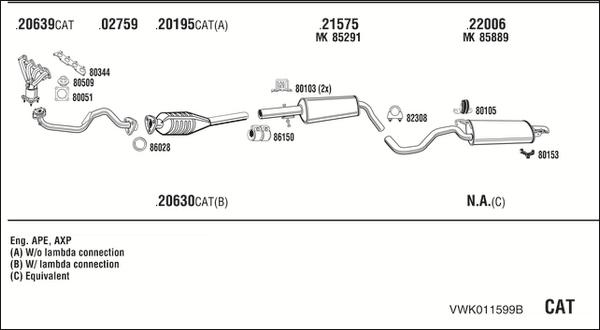 Fonos VWK011599B - Exhaust System car-mod.net
