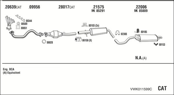 Fonos VWK011599C - Exhaust System car-mod.net