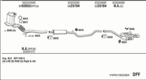 Fonos VWK018522BA - Exhaust System car-mod.net