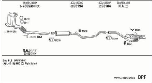 Fonos VWK018522BB - Exhaust System car-mod.net