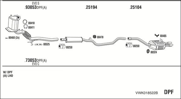 Fonos VWK018522B - Exhaust System car-mod.net